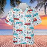 C3 Corvette Men's Multicolor Short Sleeve Front Button Hawaiian Style Shirt