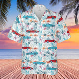 C4 Corvette Men's Multicolor Short Sleeve Front Button Hawaiian Style Shirt