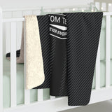 Shelby Cobra Stripes Carbon Sherpa Fleece Personalized Blanket
