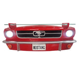 1964.5 Ford Mustang Wandregal vorne in klassischem Rot mit batteriebetriebenen LED-Scheinwerfern