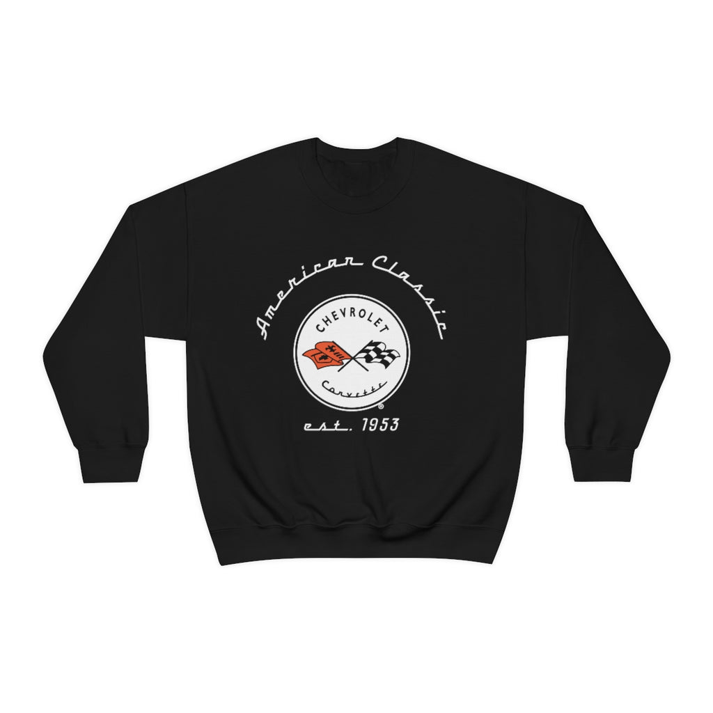 C1 Corvette Crew Neck Long Sleeve Sweatshirt, Unisex Heavy Duty Pullover, Muscle Car Apparel, Chevy Lover Gift, Classic Corvette Sweatshirt