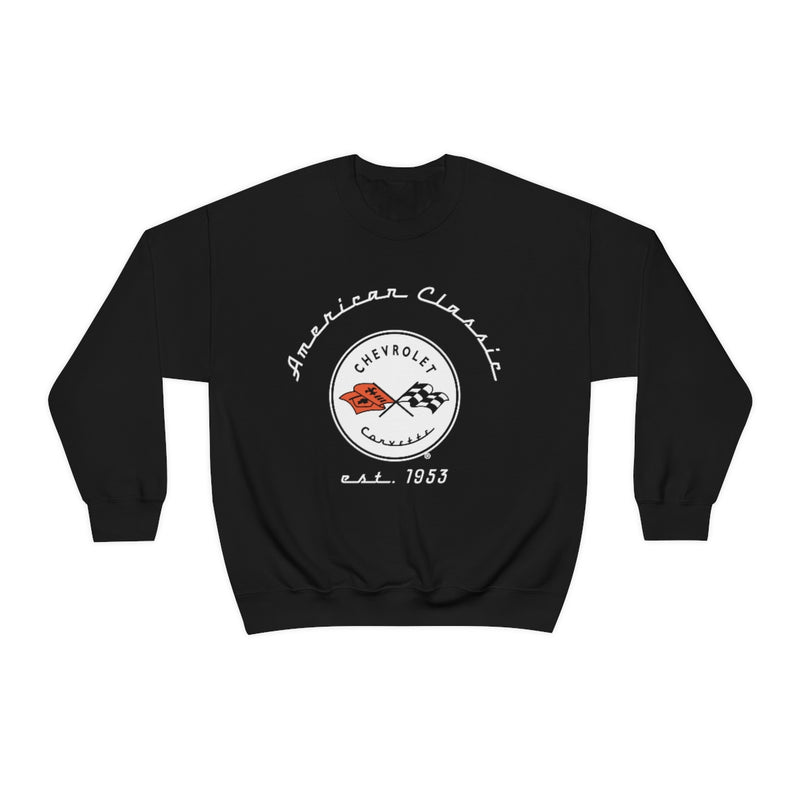 C1 Corvette Crew Neck Long Sleeve Sweatshirt, Unisex Heavy Duty Pullover, Muscle Car Apparel, Chevy Lover Gift, Classic Corvette Sweatshirt