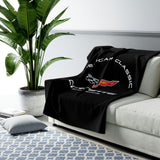 C6 Corvette 50 x 60 inch Super Soft Sherpa Fleece Blanket, Black