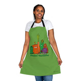 Rubes Steamed Vegetables Apron, featuring the image of vegetables looking angry 