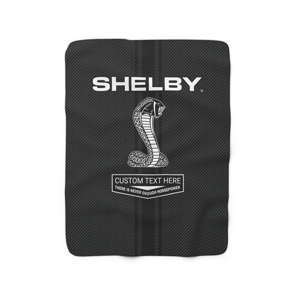 Shelby Cobra Stripes Carbon Sherpa Fleece Personalized Blanket