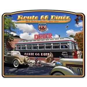 Route 66 1936  Diner 15 x 18 inch USA Made 20 Gauge Metal Sign