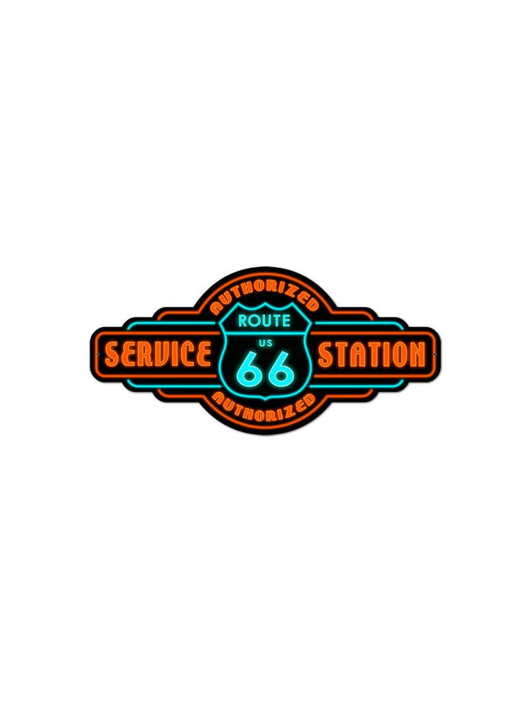 Route 66 Service 26 x 12 inch USA Made 20 Guage Vintage Metal Sign