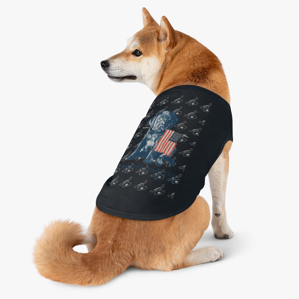 Dog is Good American Tradition Puppy & American Flag Haustier-Tanktop, offiziell lizenziert und hergestellt in den USA