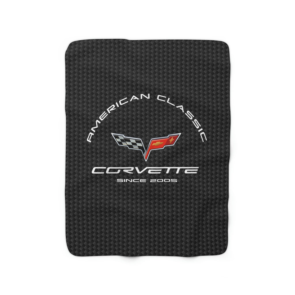 C6 Corvette carbon 50 x 60 inch Sherpa Fleece Blanket, Textured background