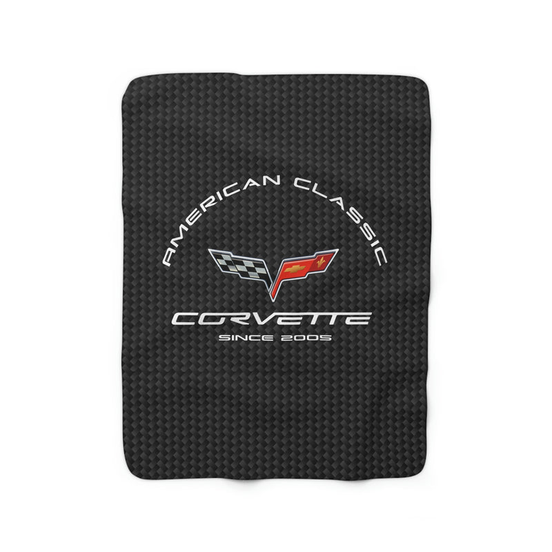 C6 Corvette carbon 50 x 60 inch Sherpa Fleece Blanket, Textured background
