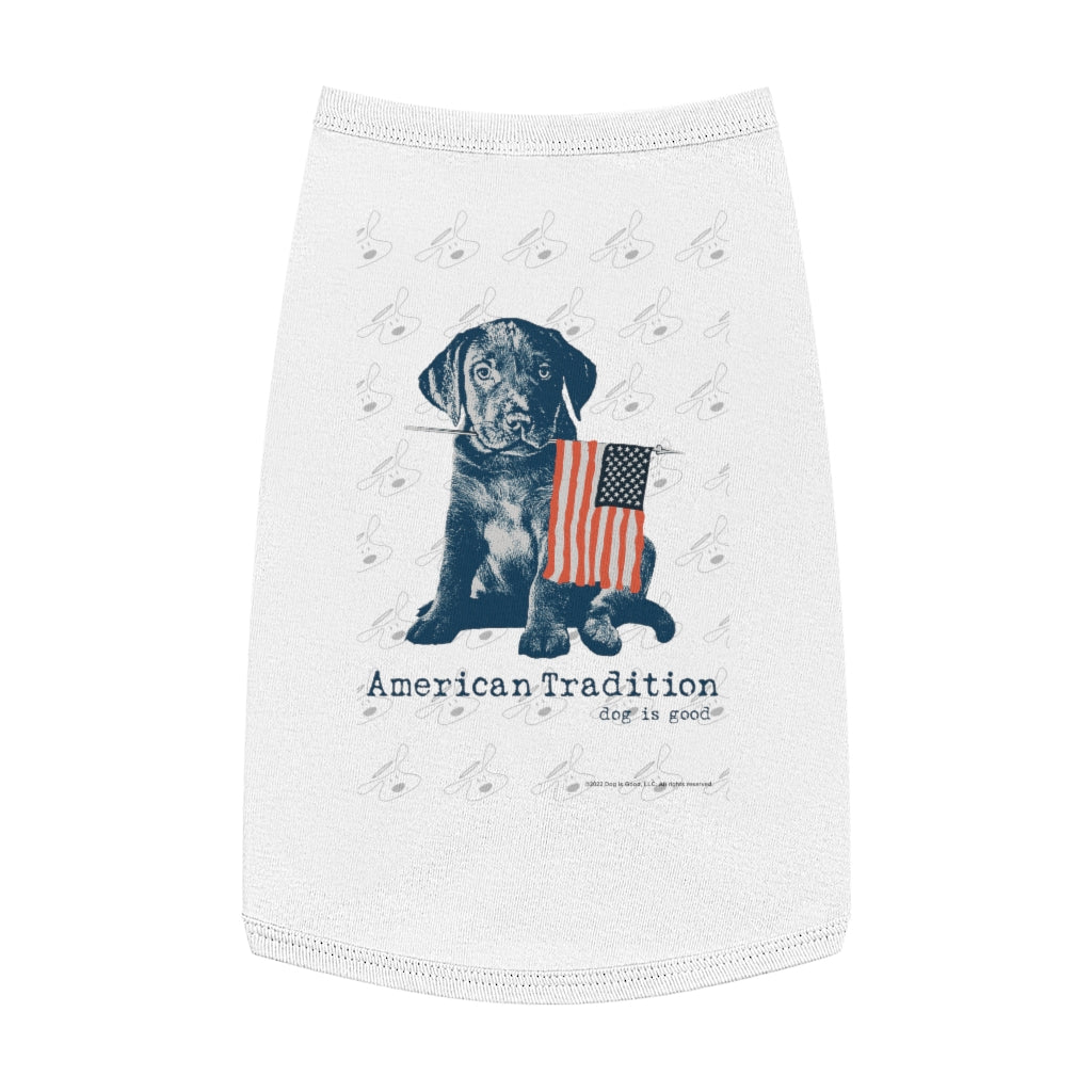 Dog is Good American Tradition Puppy & American Flag Pet Tank Top, Officially Licensed and Produced in the USA