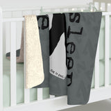 Dog is Good Never Sleep Alone Grey Sherpa Fleece Blanket,  Officially Licensed and Produced in the USA