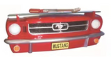 1964.5 Ford Mustang Front Wall Shelf in Classic Red with battery powered LED headlights