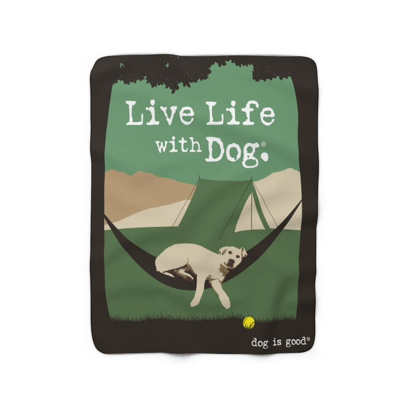 Dog is Good Live Life with Dog Sherpa Fleece Blanket, 50x60 inches for Dog Lovers, Made in the USA