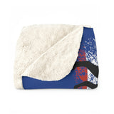 Dog is Good Stand for America 60 x 50 Blue Sherpa Fleece Blanket