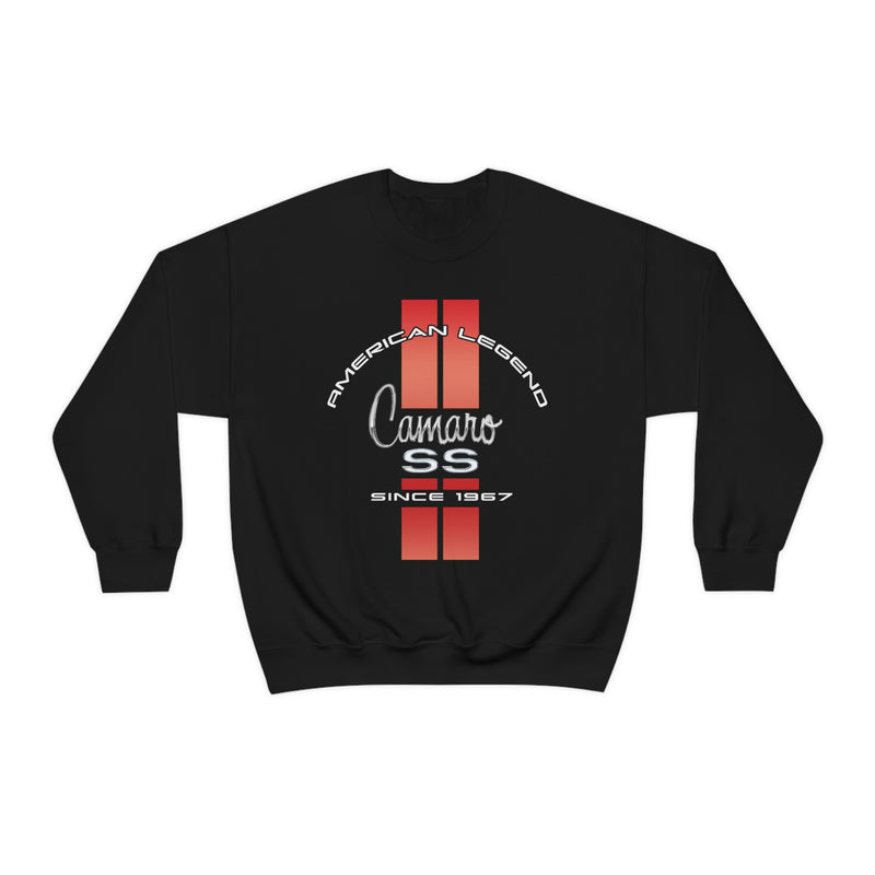 Chevy Camaro 1st Gen American Classic SS Red Stripes Unisex Crew Neck Heavy Duty Sweatshirt, Great Gift for Muscle Car Enthusiasts