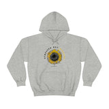 Old Farmer's Almanac Stressed But Blessed Sunflower Heavy Blend Hooded Sweatshirt, perfect for cool crisp days