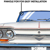 1964 Chevrolet Corvair Monza Convertible Front Bumper Metal Sign, Made in USA , 2 sizes, 20 Gauge Steel with Powder Coating for Durability and a High Gloss Finish