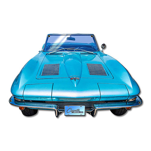 1963 Corvette Stingray  Front Bumper Metal Sign, an American Muscle Car USA Made USA, 2 sizes,  20 Gauge Steel with Powder Coating for Durability and a High Gloss Finish