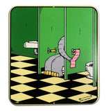 Rubes Cartoons Elefant auf dem Topf, 20 Gauge, 38,1 x 43,2 cm, Metallschild