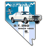 Carroll Shelby GT350 Nevada State USA Made 18 x 22 inch Metal Sign, using 20-Gauge American Made Steel