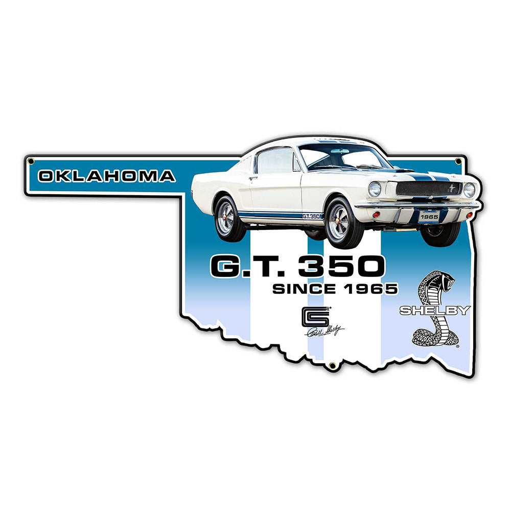 Carroll Shelby GT350 Oklahoma State USA Made 22 x 12 inch Metal Sign, using 20-Gauge American Made Steel