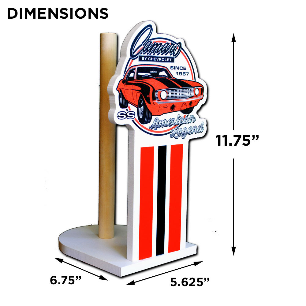 1969 Chevy Camaro SS American Legend Countertop Paper Towel Holder, Made in the USA using durable PVC materials