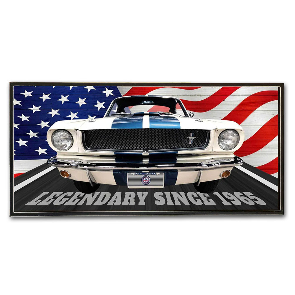 1965 Carroll Shelby GT350 , Wood Framed Wall Decor, USA Made