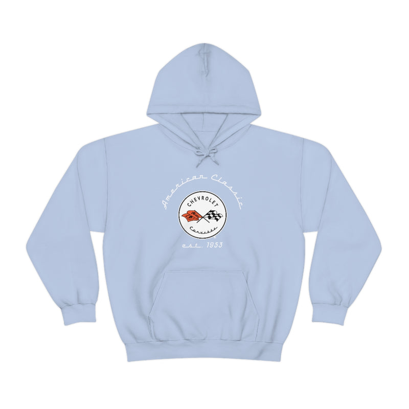 C1 Corvette Hoodie, Unisex Heavy Blend Hooded Pullover Sweatshirt, Gift for Classic Car Enthusiasts, Him or Her, Chevy Lover Apparel