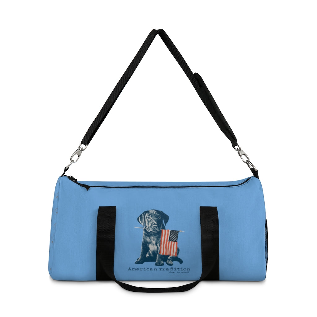 Dog is Good American Tradition Puppy & American Flag Duffel Bag, Officially Licensed and Produced in the USA