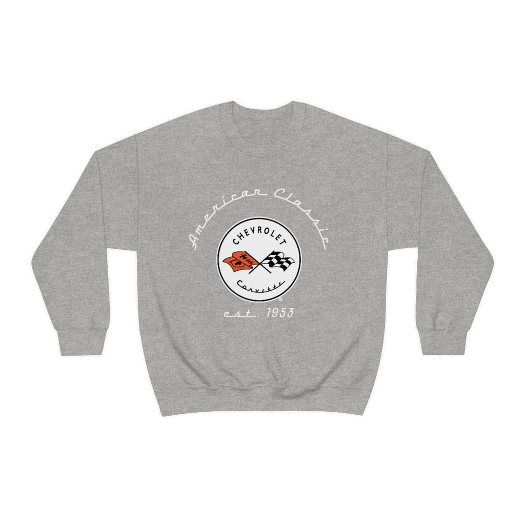 C1 Corvette Crew Neck Long Sleeve Sweatshirt, Unisex Heavy Duty Pullover, Muscle Car Apparel, Chevy Lover Gift, Classic Corvette Sweatshirt