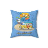 Rubes Cartoons Why Grow Up Surf repeat pattern Spun Polyester Square Pillow,  Officially Licensed and Produced in the USA