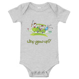 Rubes Cartoons Why Grow Up Baby-Kurzarm-Golf-Einteiler aus 100 % Baumwolle