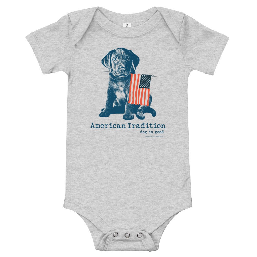 Dog is Good American Tradition baby short sleeve one piece bodysuit