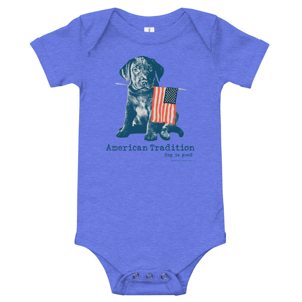 Dog is Good American Tradition baby short sleeve one piece bodysuit