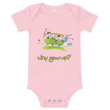 Rubes Cartoons Why Grow Up Baby Short Sleeve Golf 100% Cotton One Piece
