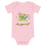 Rubes Cartoons Why Grow Up Baby-Kurzarm-Golf-Einteiler aus 100 % Baumwolle