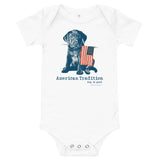 Dog is Good American Tradition baby short sleeve one piece bodysuit