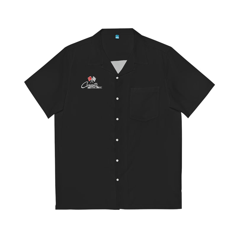 C2 Chevy Corvette Men's Hawaiian Shirt, Short Sleeve Button-Up with Chest Pocket, Classic Car Enthusiast Apparel, Gift for Corvette Fans