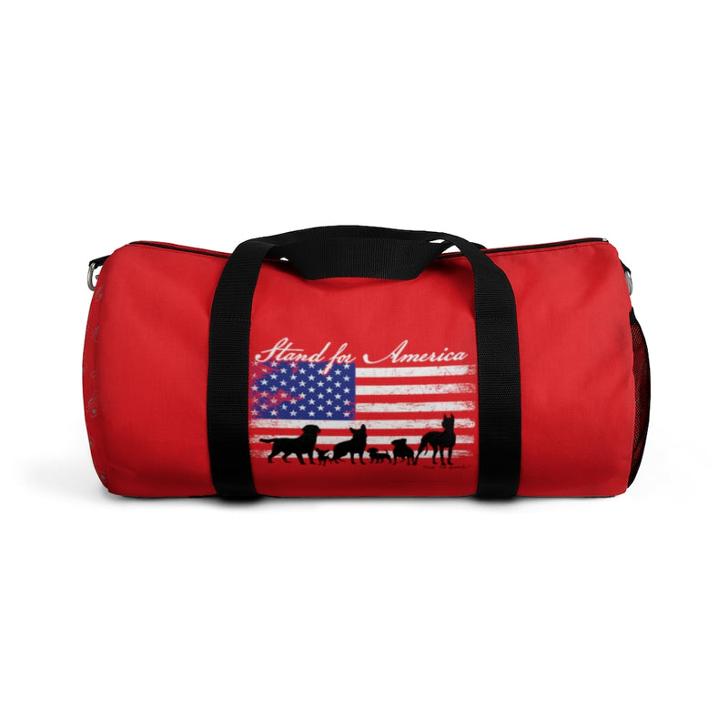 Dog is Good Stand for America Red Duffel Bag, Officially Licensed and Produced in the USA