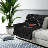 C6 Corvette carbon 50 x 60 inch Sherpa Fleece Blanket, Textured background
