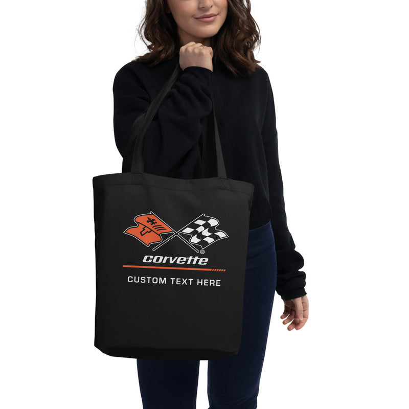 Corvette C3 Personalized Racing Flag Logo Eco Tote Bag