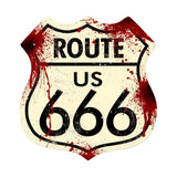 Route 666 15 x15 inch USA Made 20 Gauge Vintage Metal Sign