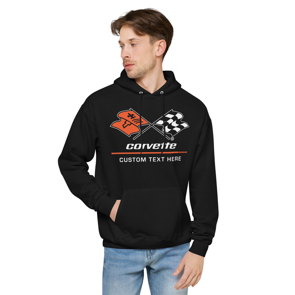 Corvette C3 Personalisiertes Racing Flag Logo Unisex Fleece Hoodie