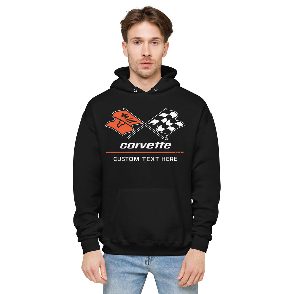 Corvette C3 Personalisiertes Racing Flag Logo Unisex Fleece Hoodie