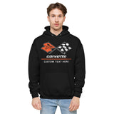 Corvette C3 Personalisiertes Racing Flag Logo Unisex Fleece Hoodie