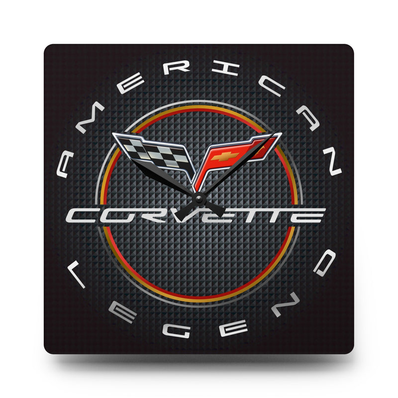 C6 Corvette Acrylic Wall Clock, Round/Square, Two Sizes, Easy Hanging, Home Decor, Corvette Accessories, Gifts