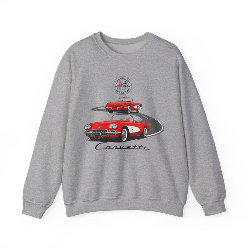 C1 Corvette Dual View Crew Neck Sweatshirt – Legends of the Road, Perfect for the Corvette Fan