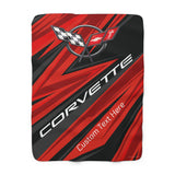 Personalized C5 Corvette Racing Decorative Diagonal Pattern Sherpa Blanket, Perfect for Chilly Days