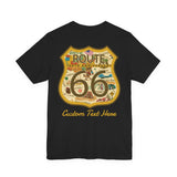 Legends of Route 66 100th Anniversary Landmark Shield Design Cotton Front and Back Printed Personalized Short Sleeve Tee